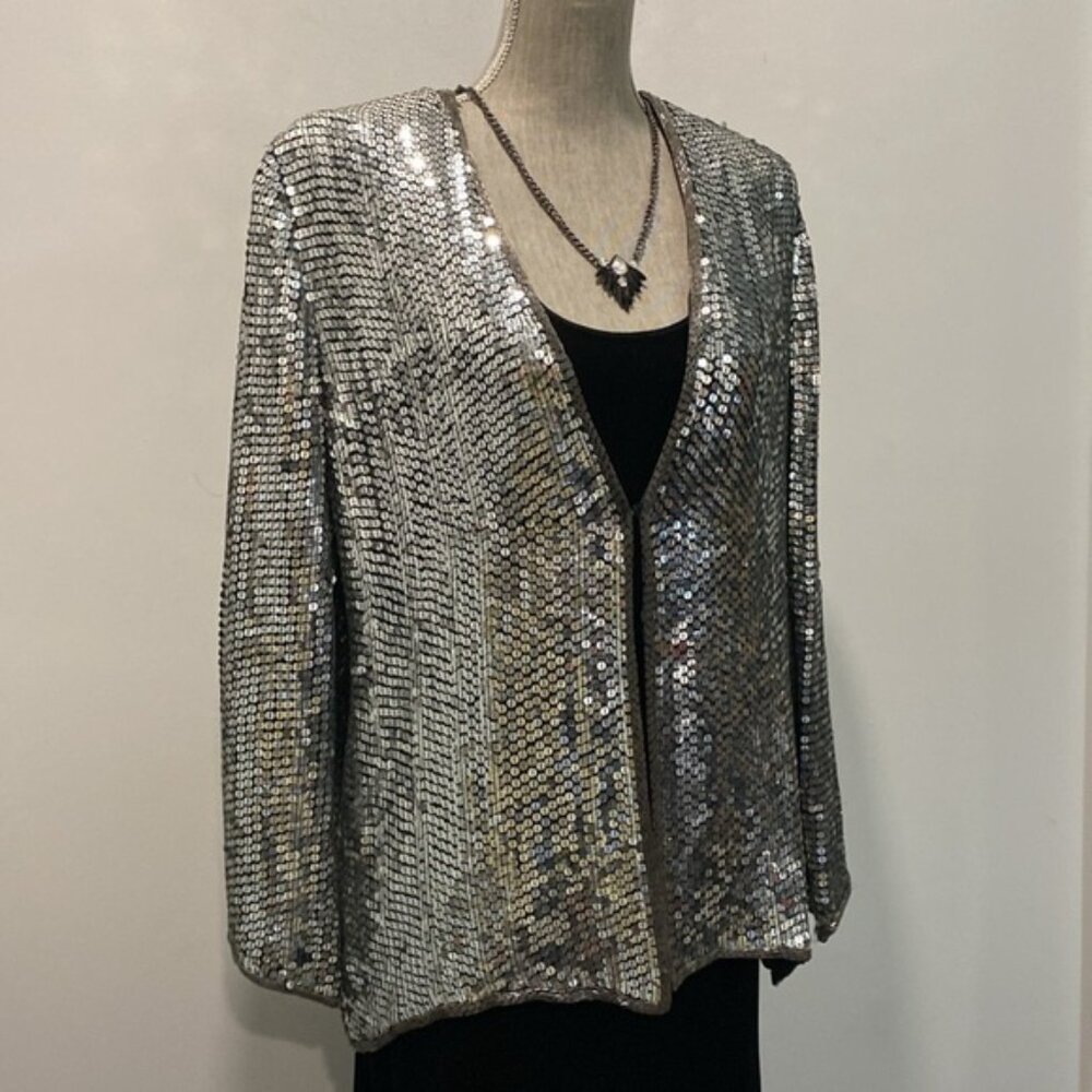 Vintage Sequin Jacket Size Large - image 5